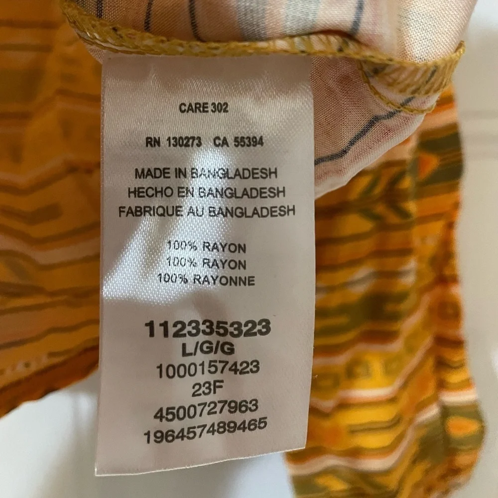 Girls Western Aztec Tie Front Wrangler Long Sleeve Button Down Blouse size Large